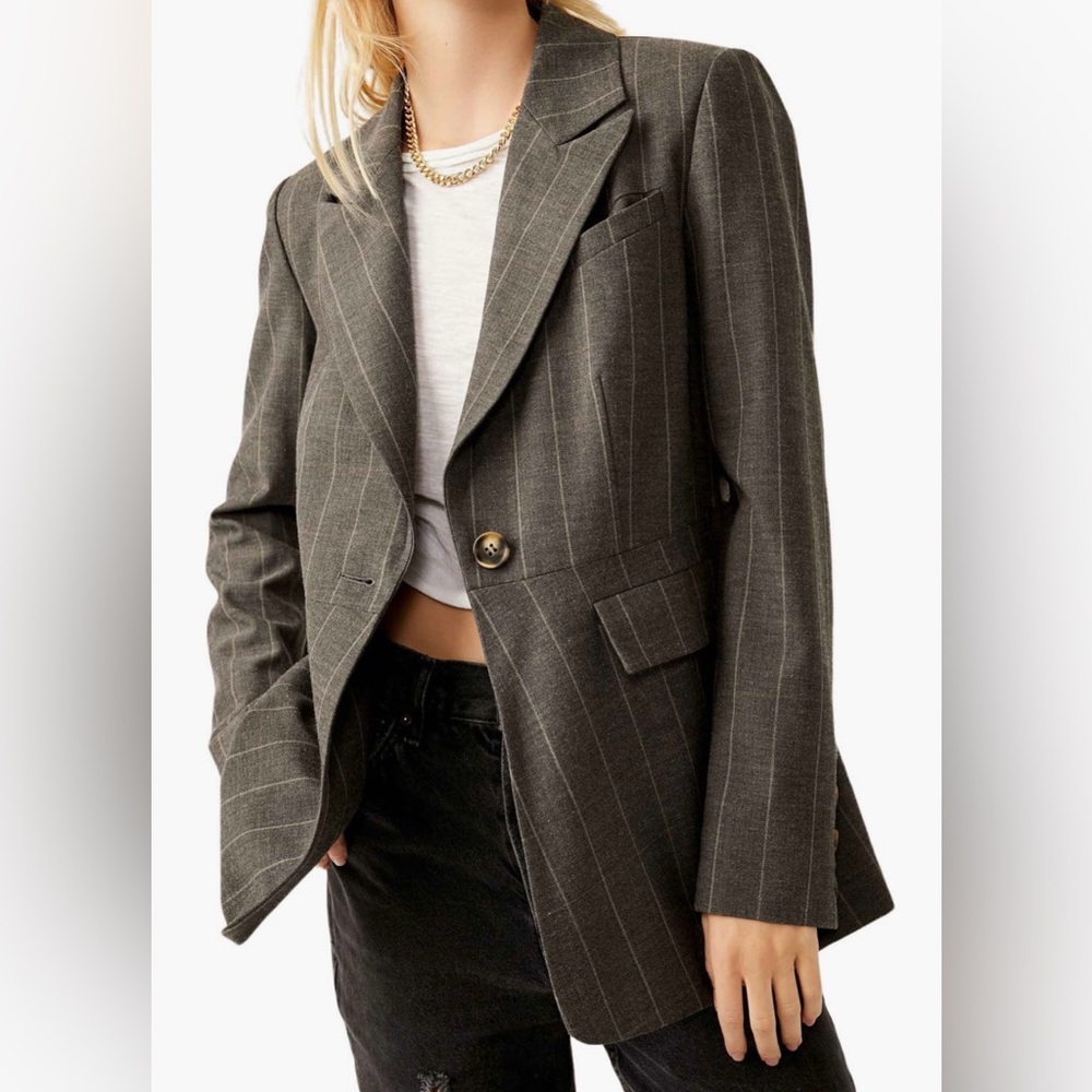 Free People Pleated Back Blazer